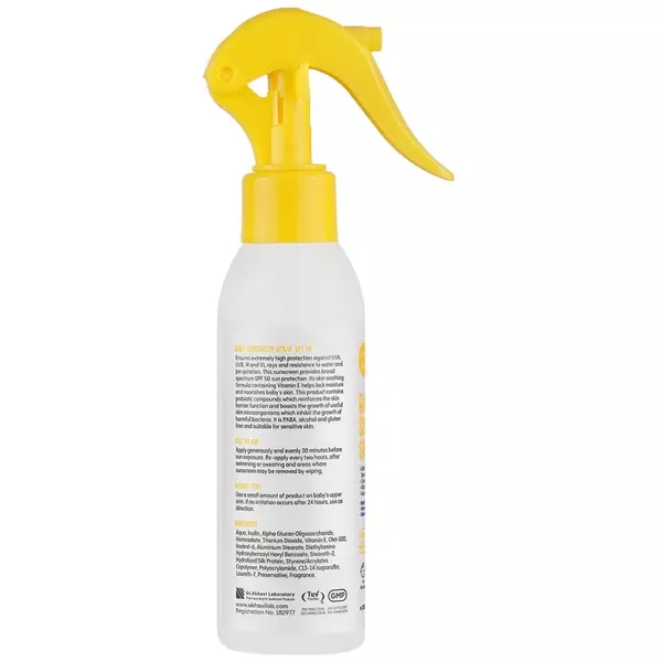 اسپری لوسیون ضد آفتاب کودک بیبی فرست SPF50 (پوست حساس)