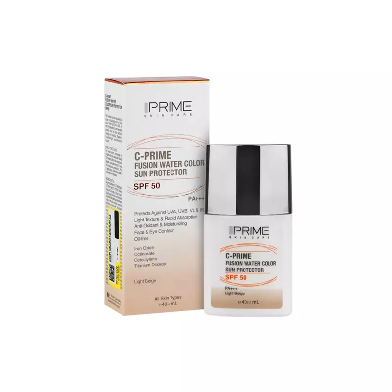 فلوئید ضد آفتاب رنگی ویتامین C پریم SPF50