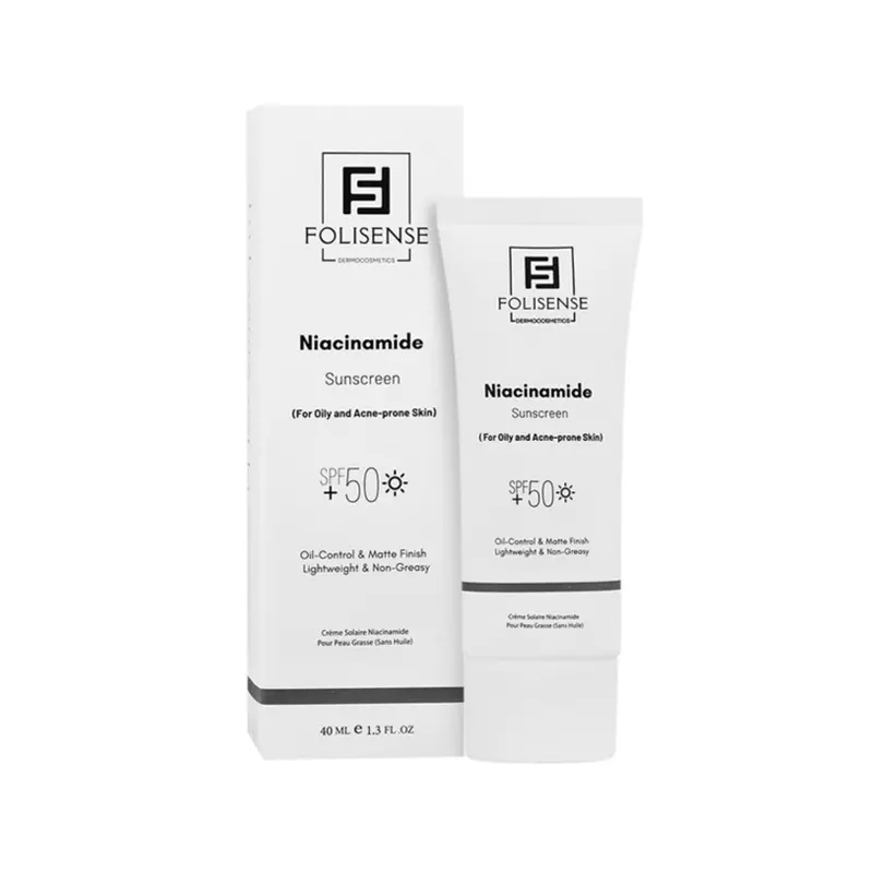 کرم ضد آفتاب نیاسینامید فولیسنس SPF50 (پوست چرب و آکنه ای)