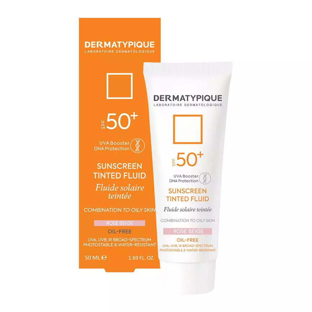 ضد آفتاب رنگی فلوئید درماتیپیک SPF50 (پوست چرب - رز بژ)
