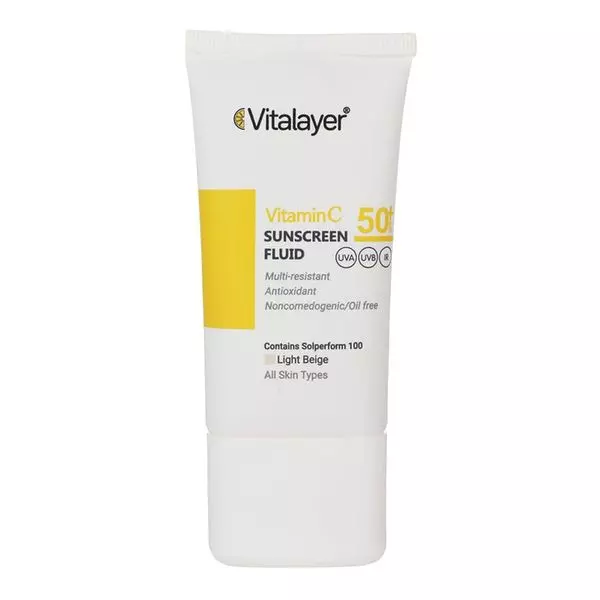 فلوئید ضد آفتاب ویتامین C ویتالیر SPF50 (بژ روشن)
