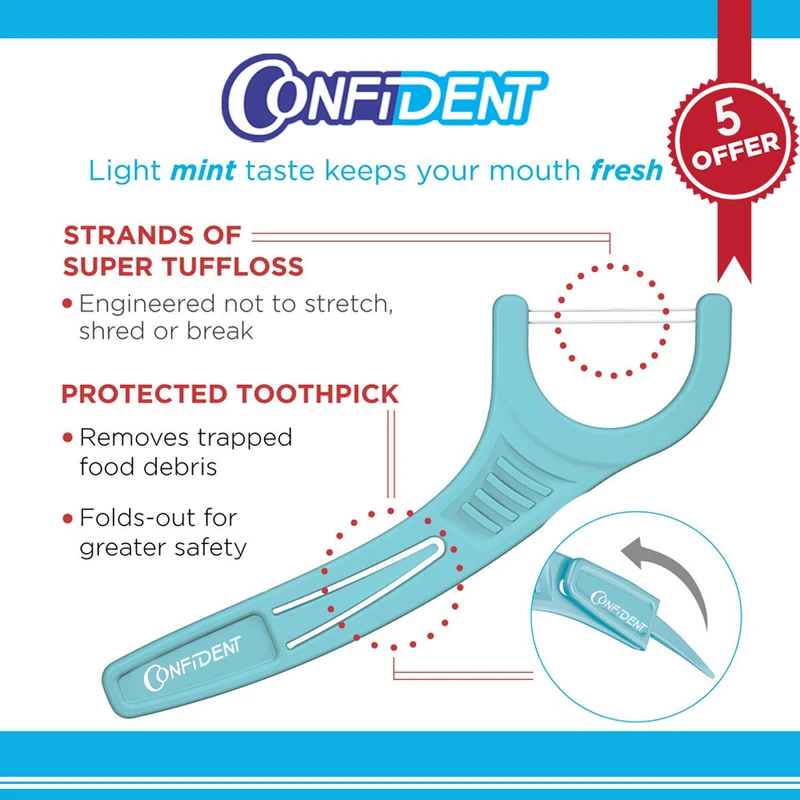 نخ دندان کمانی کانفیدنت (نخ و خلال دندان - نعنایی)
