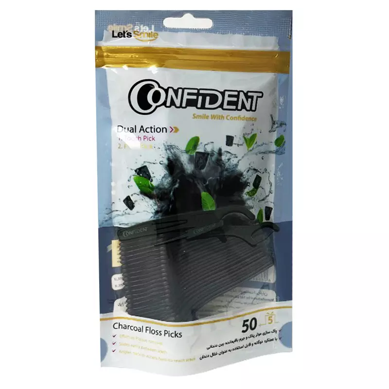 نخ دندان کمانی زغالی کانفیدنت (نخ و خلال دندان)