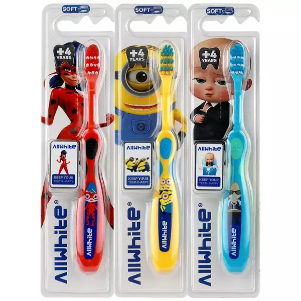مسواک کودک آل وایت با برس نرم (مخصوص بالای ۴ سال)