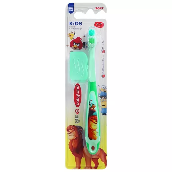 مسواک کودک بیبی لند با برس نرم (مخصوص ۶ تا ۹ سال)