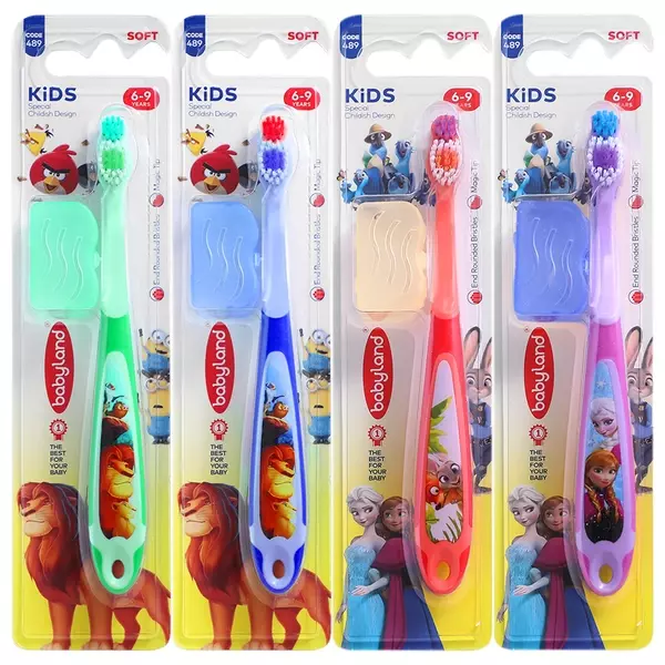 مسواک کودک بیبی لند با برس نرم (مخصوص ۶ تا ۹ سال)
