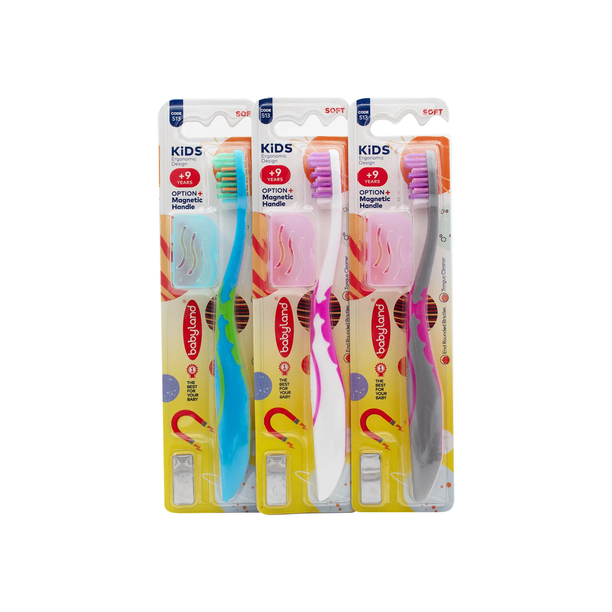 مسواک کودک بیبی لند با برس نرم (مخصوص بالای ۹ سال)