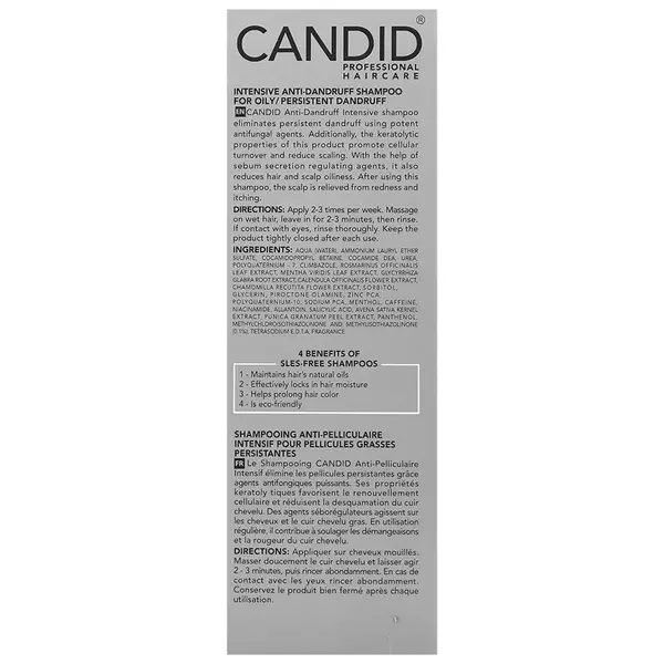 شامپو ضد شوره قوی کاندید (مخصوص شوره چرب)