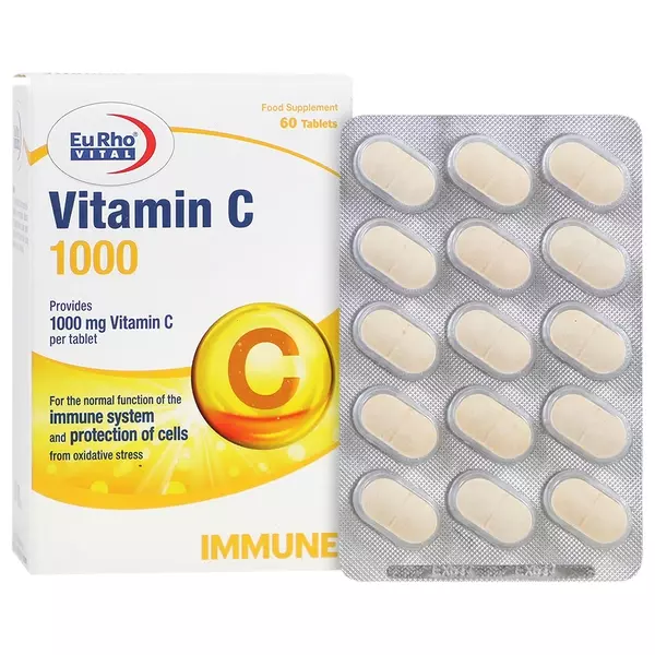 قرص ویتامین C 1000 میلی گرم یوروویتال (60 عددی)