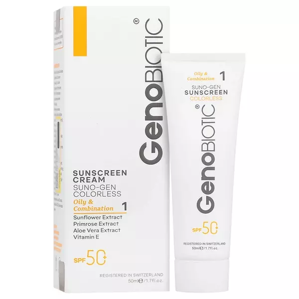 کرم ضد آفتاب بی رنگ SPF50 ژنوبایوتیک
