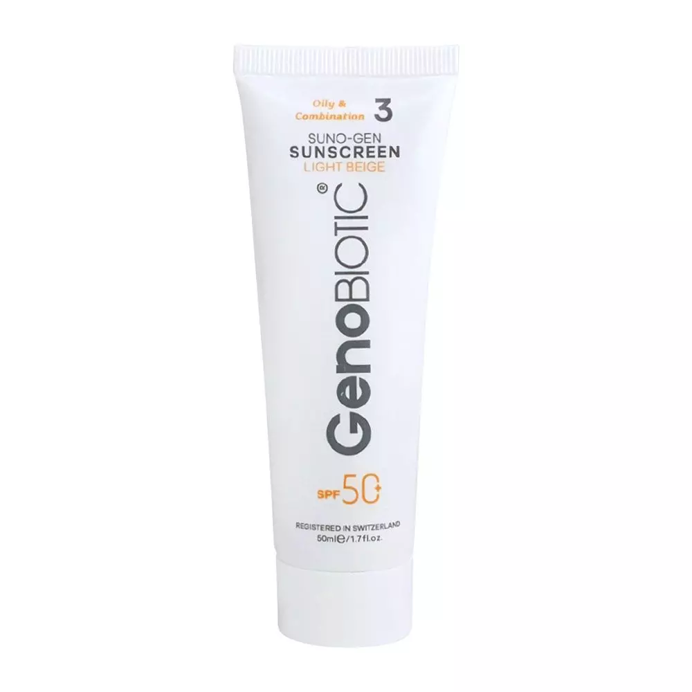 کرم ضد آفتاب بژ روشن SPF50 ژنوبایوتیک