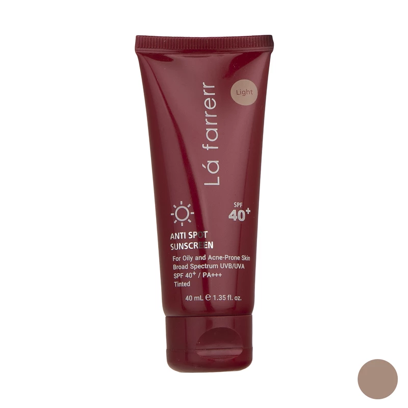 کرم ضد آفتاب و ضدلک رنگی لافارر مناسب پوست‌های چرب SPF 40 رنگ روشن