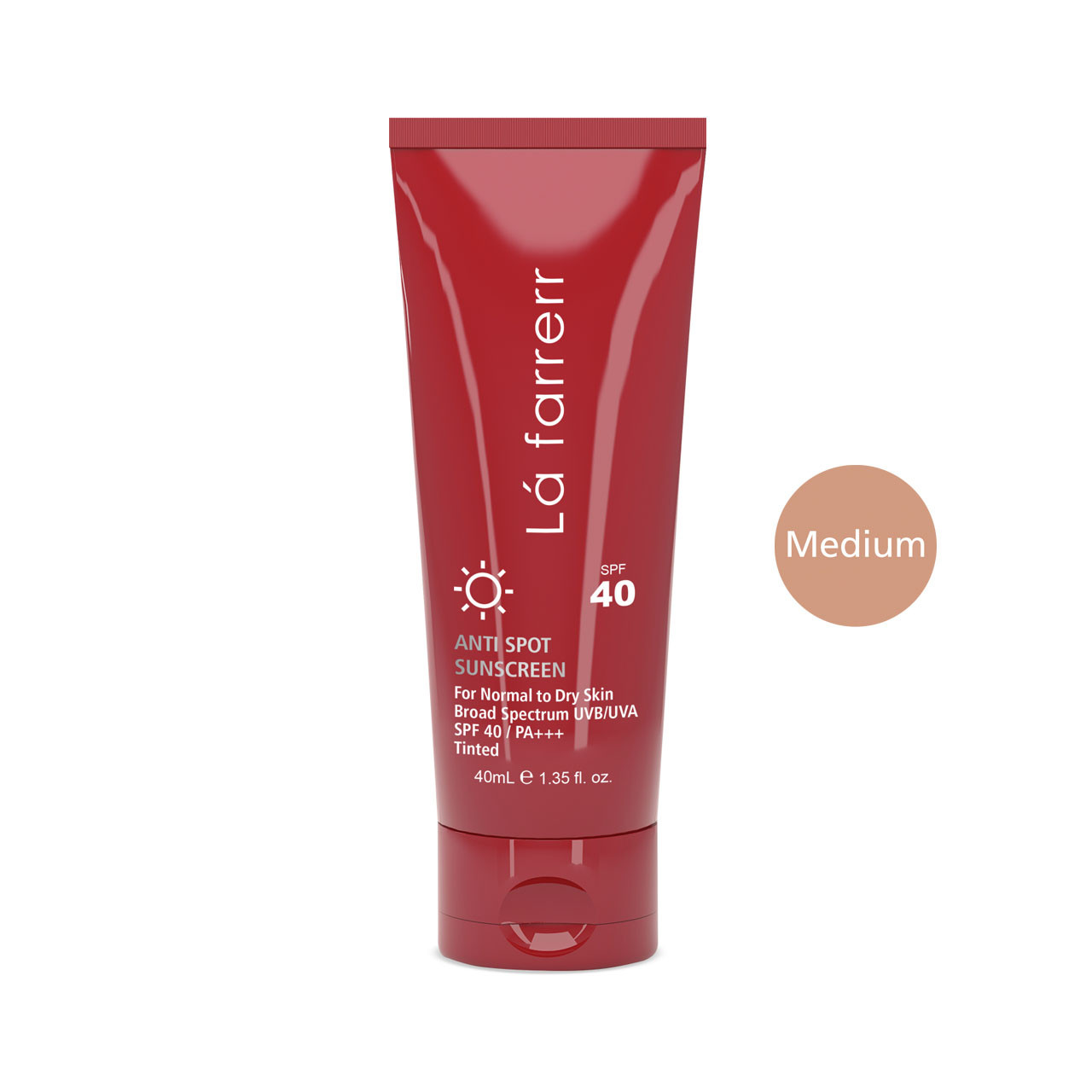 کرم ضد آفتاب و ضدلک رنگی لافارر مناسب پوست‌های خشک و معمولی SPF 40 رنگ طبیعی