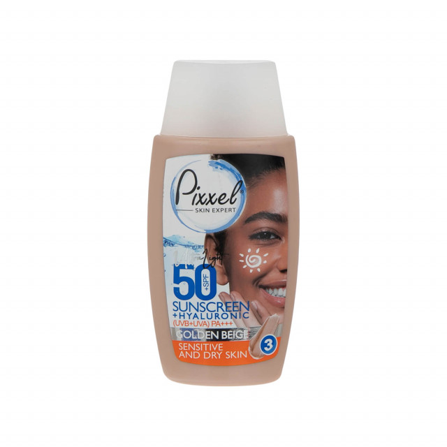 کرم ضد آفتاب پیکسل SPF 50 مناسب پوست های خشک تا نرمال و حساس - بژ طلایی