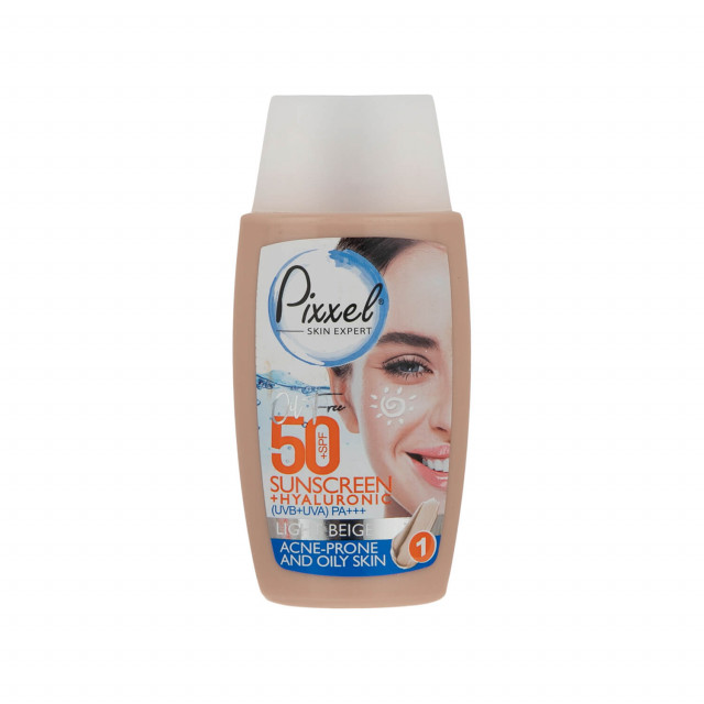 پیکسل ضد آفتاب رنگی پوست چرب SPF50 بژ روشن: مات کننده، ضد لک، محافظ قوی