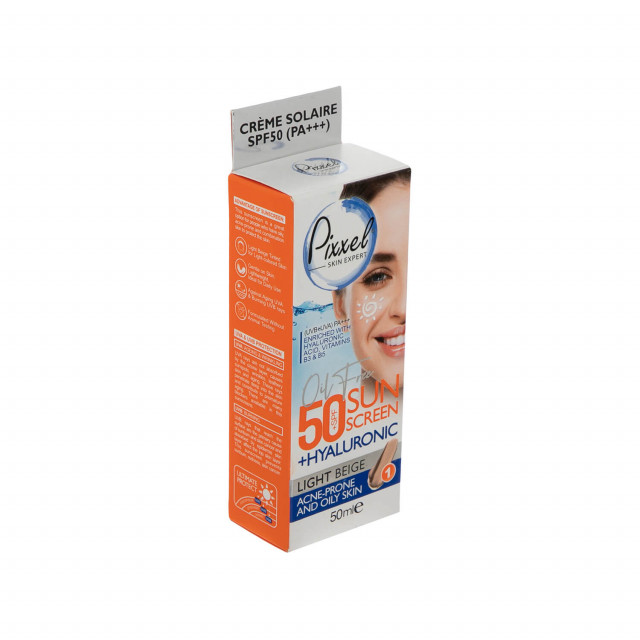 پیکسل ضد آفتاب رنگی پوست چرب SPF50 بژ روشن: مات کننده، ضد لک، محافظ قوی