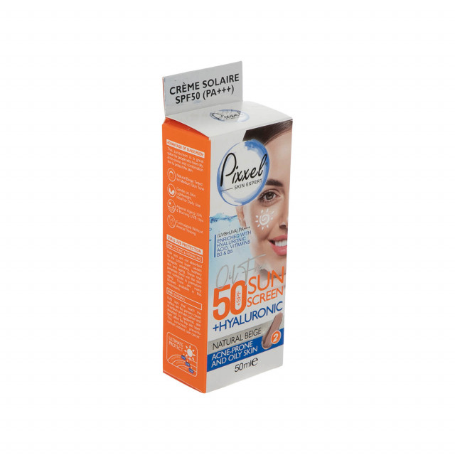 کرم ضد آفتاب پیکسل SPF 50 مناسب پوست های چرب، جوش دار و مختلط شماره 2 - بژ طبیعی