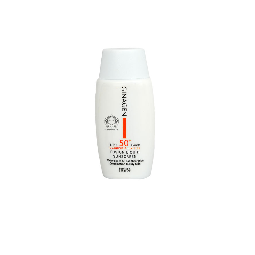 لیکوئید ضد آفتاب بی رنگ ژیناژن مناسب پوست چرب SPF50