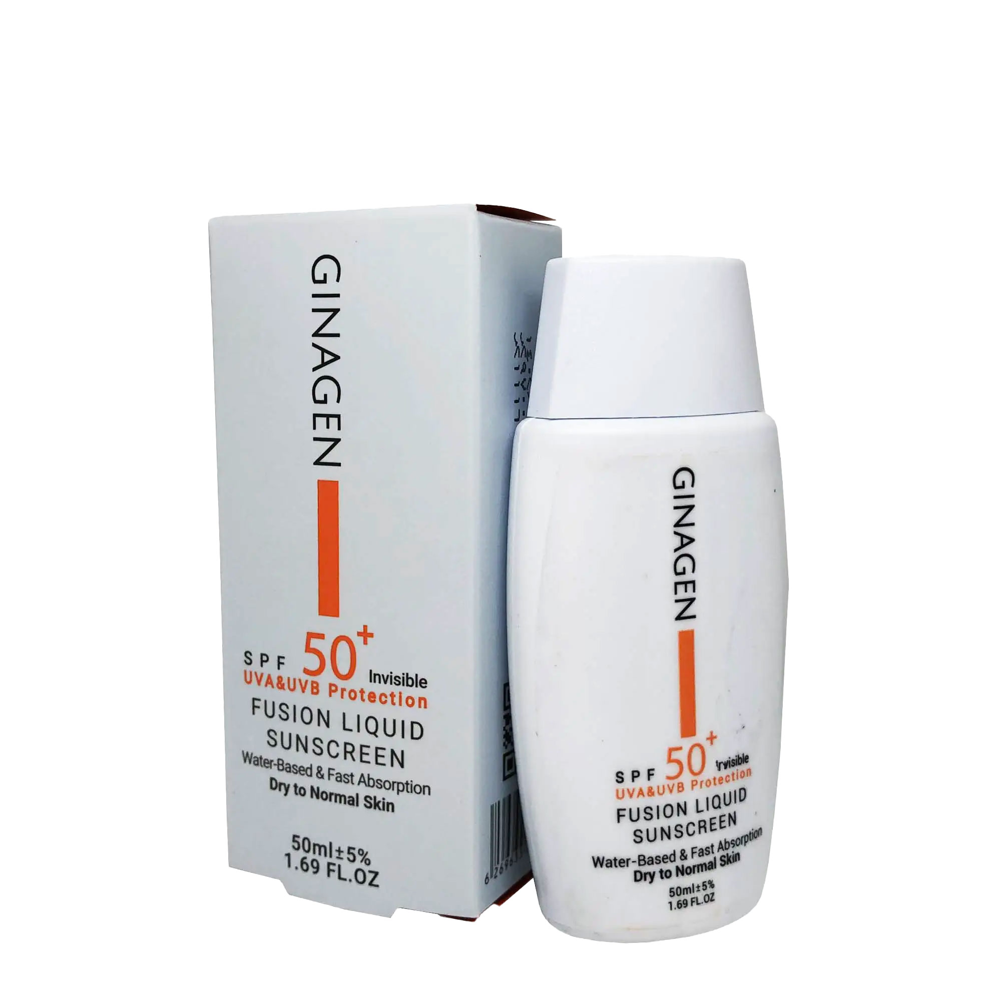 لیکوئید ضد آفتاب بی رنگ ژیناژن مناسب پوست چرب SPF50