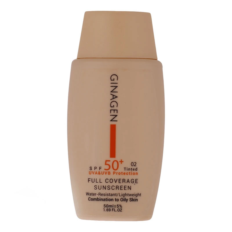 کرم ضد آفتاب SPF 50 ژیناژن شماره 02 مناسب پوست چرب و مختلط