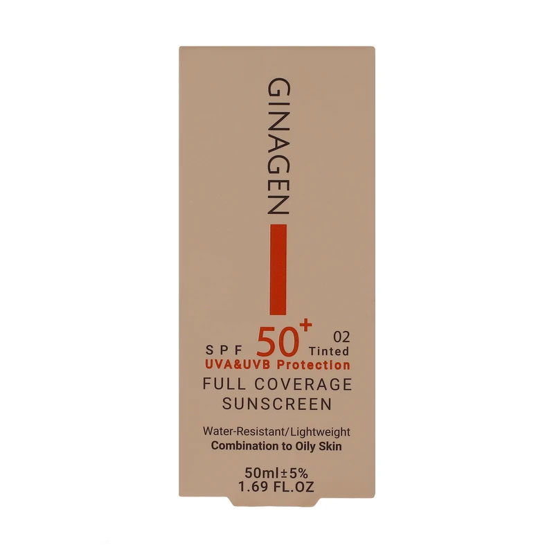کرم ضد آفتاب SPF 50 ژیناژن شماره 02 مناسب پوست چرب و مختلط