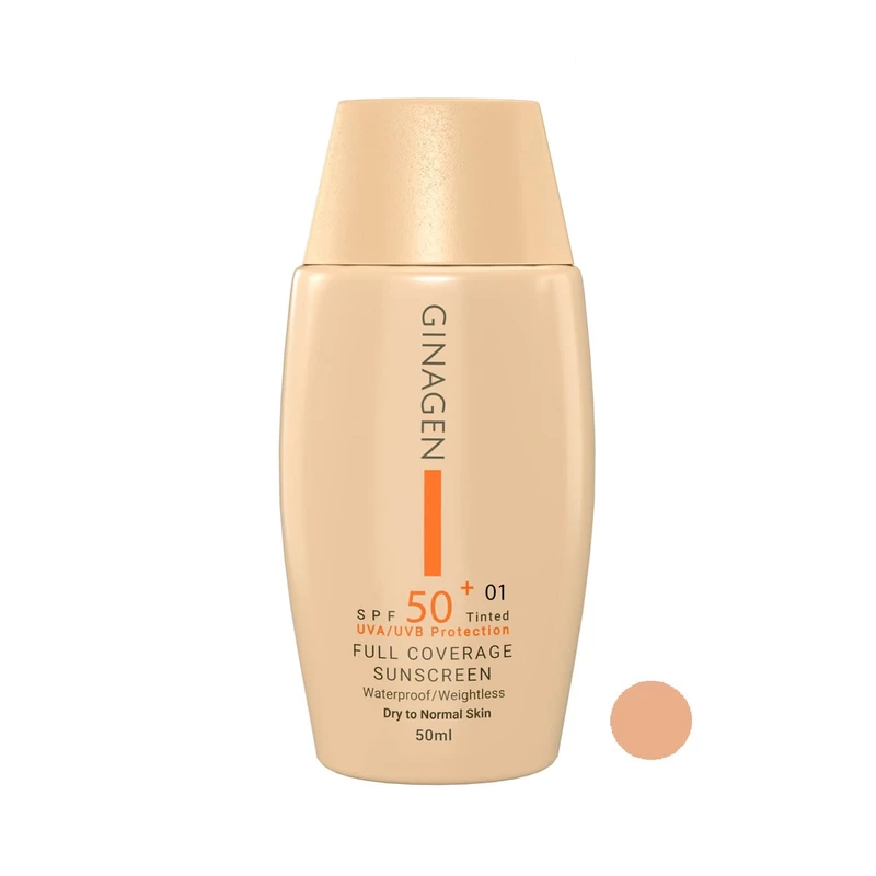 کرم ضد آفتاب SPF 50 ژیناژن شماره 01 مناسب پوست خشک و نرمال