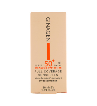 کرم ضد آفتاب SPF 50 ژیناژن شماره 01 مناسب پوست خشک و نرمال