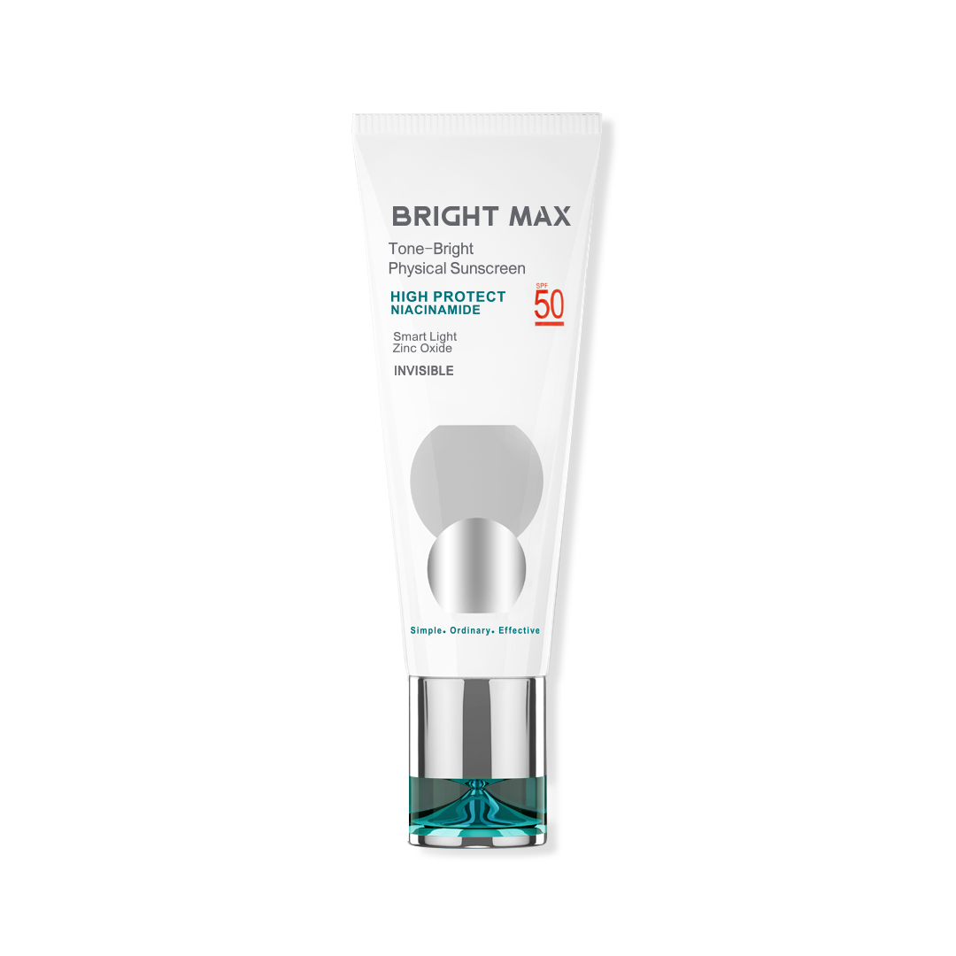 ضد آفتاب فیزیکال بی‌رنگ برایت مکس SPF50: محافظت کامل و روشن کننده پوست