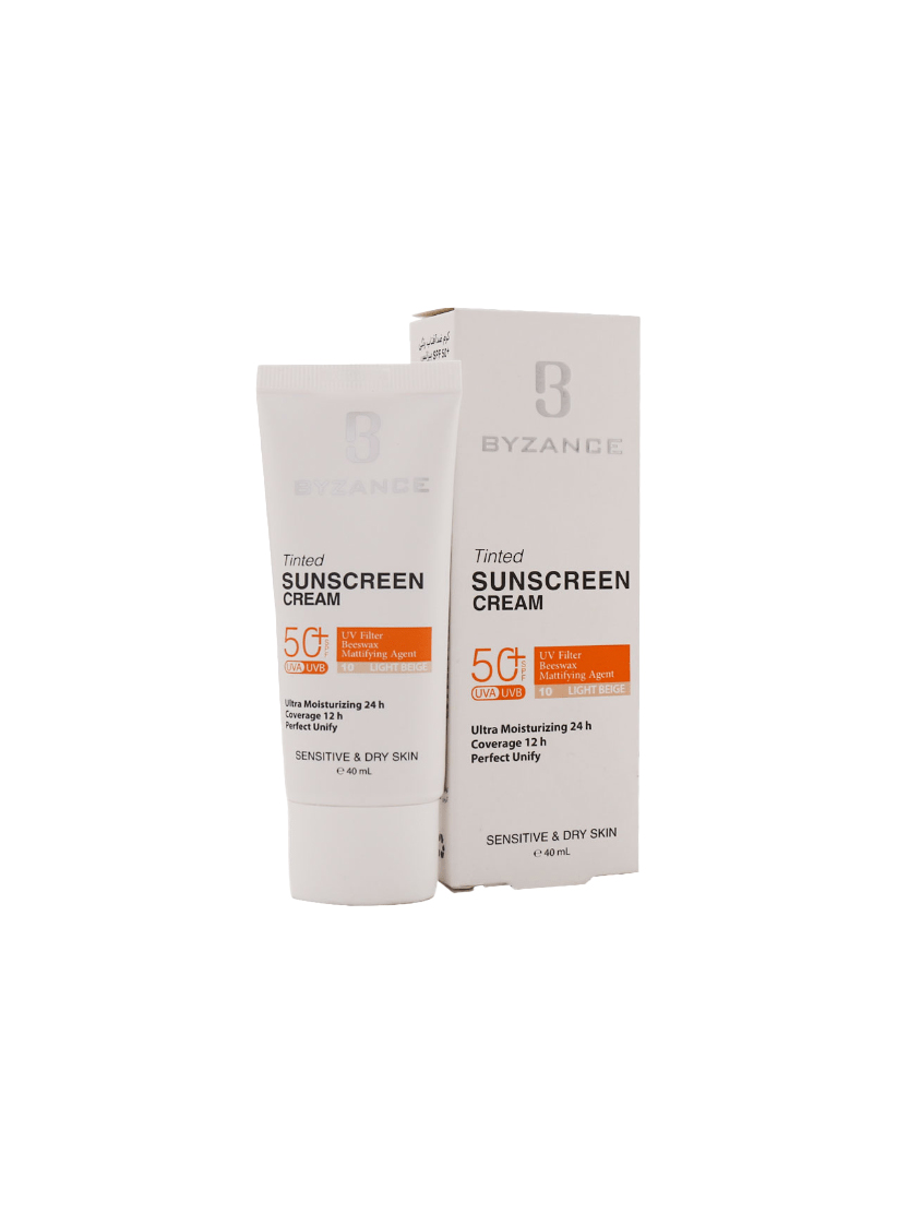 کرم ضد آفتاب رنگی SPF50 بیزانس پوست خشک ( در 4 رنگ )
