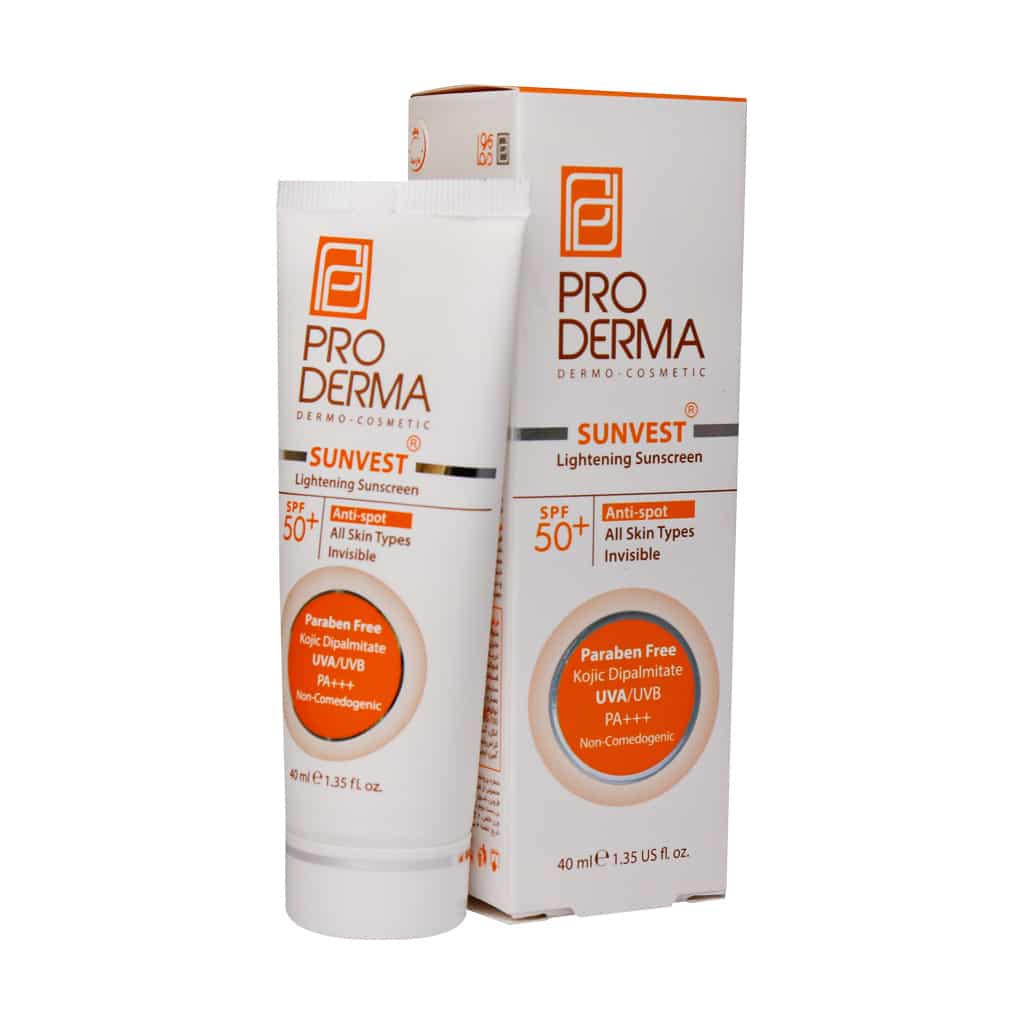 ضد آفتاب روشن کننده لک SPF50 سان وست پرودرما (بی رنگ) | ضد لک قوی، روشن کننده، جذب سریع