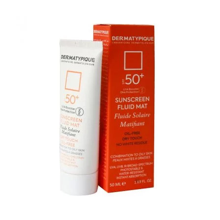 ضد آفتاب فلوئید درماتیپیک بی‌رنگ SPF+50: محافظ و کنترل‌کننده چربی پوست چرب و مختلط
