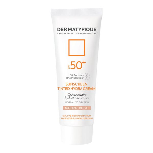 کرم ضد آفتاب هیدرا درماتیپیک SPF50 (بژ طبیعی): آبرسان و ضد پیری برای پوست خشک و نرمال (2 رنگ)