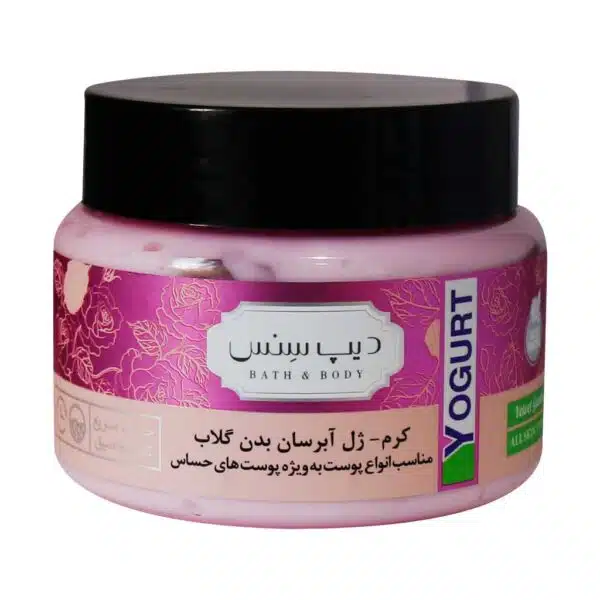 کرم ژل آبرسان بدن گلاب دیپ سنس: رطوبت‌رسانی عمیق و طراوت‌بخش برای پوست