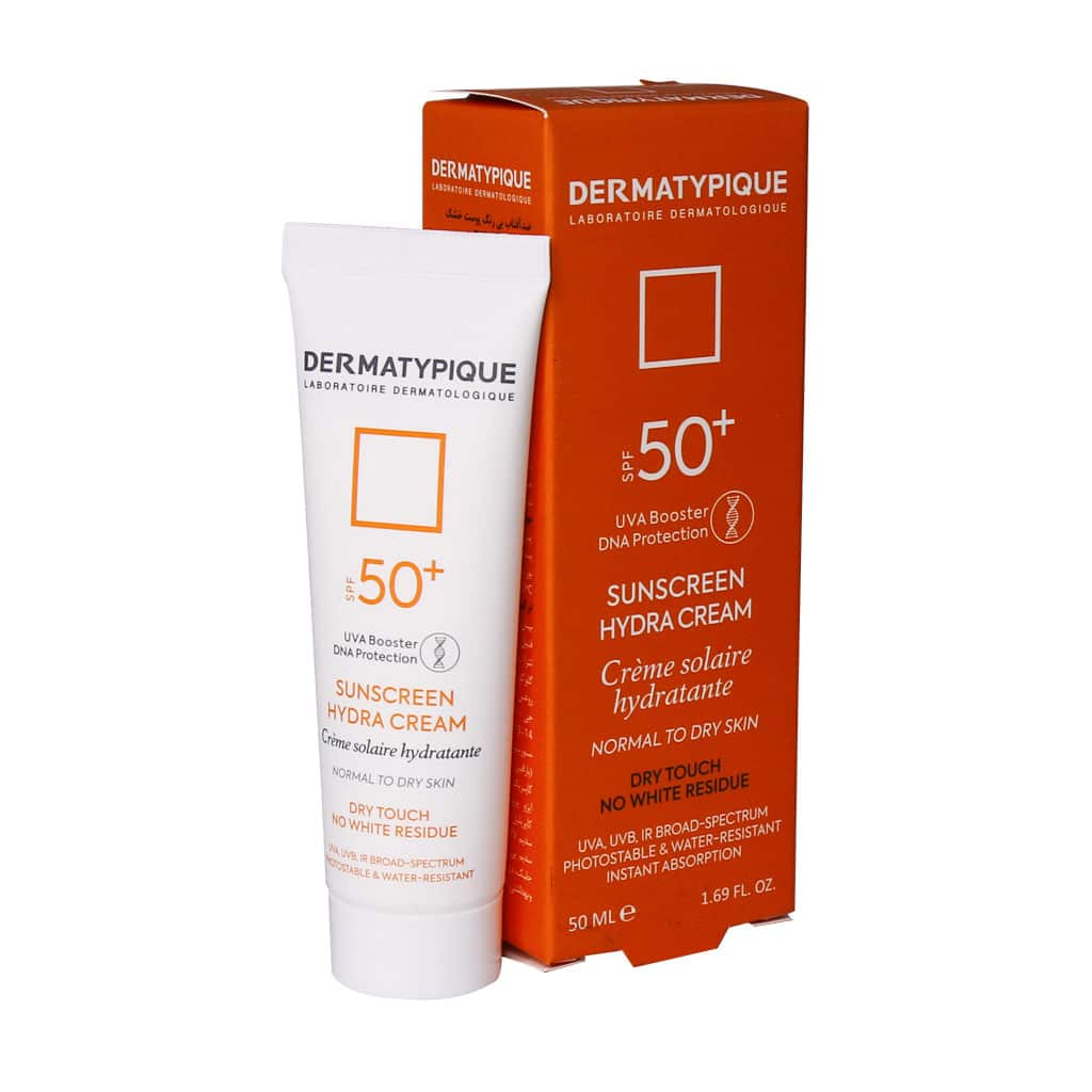 ضد آفتاب بی‌رنگ پوست خشک SPF50 درماتیپیک: محافظت قوی، آبرسان و ضد پیری