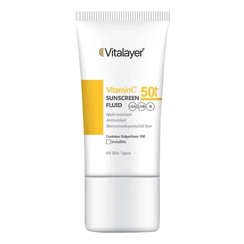 فلوئید ضد آفتاب ویتامین C SPF50 ویتالیر (بی‌رنگ) | محافظت + روشن‌کنندگی